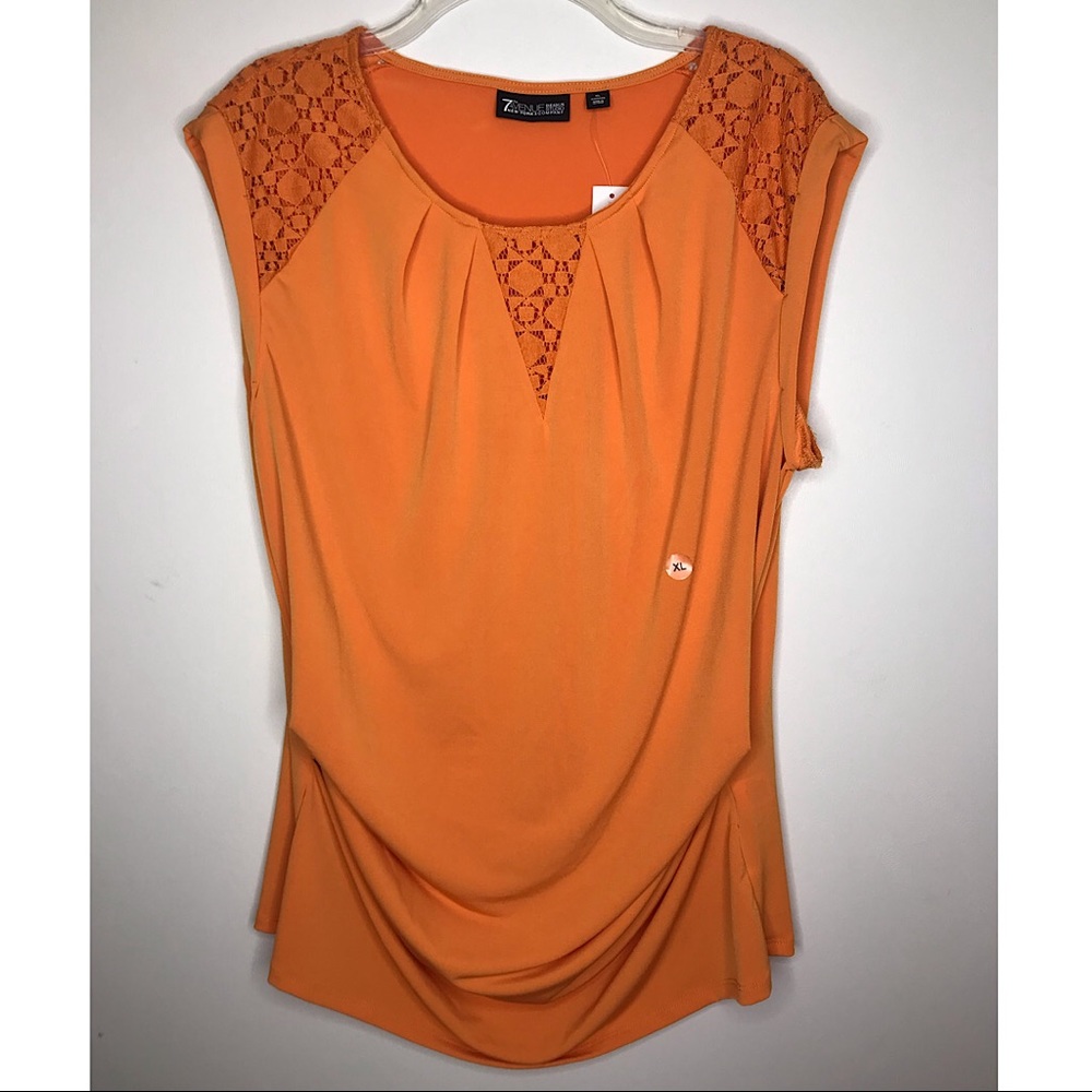 NWT Women’s New York & Company Lace Orange Blouse